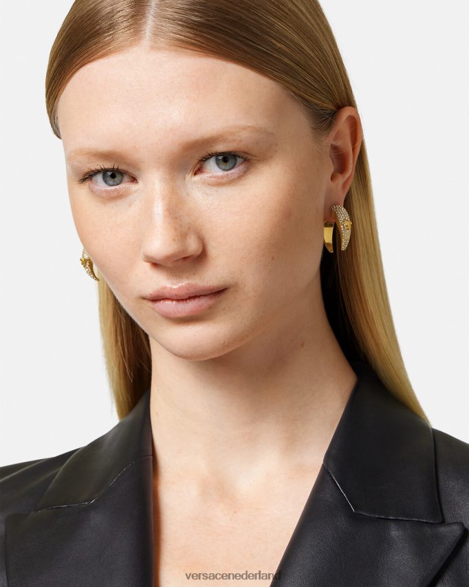 Versace kristallen galaxy maan oorbellen vrouwen goud accessoires J2T4F4731