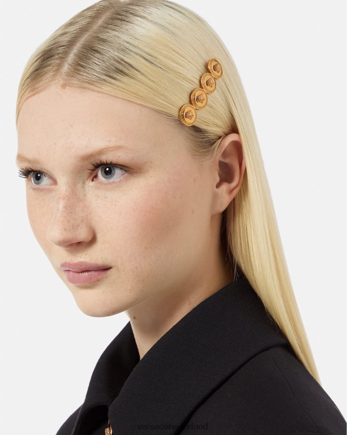 Versace linker medusa eerbetoon haarspeld vrouwen eerbetoon goud accessoires J2T4F4797