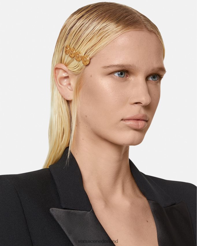 Versace rechter Medusa eerbetoon haarspeld vrouwen eerbetoon goud accessoires J2T4F4796