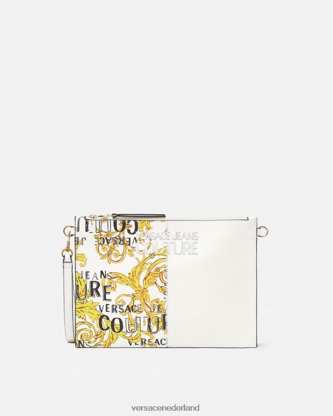 Versace Couture-etui met logo vrouwen goud en wit accessoires J2T4F42348
