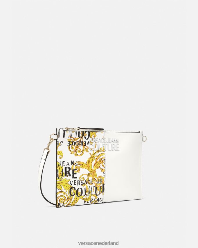Versace Couture-etui met logo vrouwen goud en wit accessoires J2T4F42348