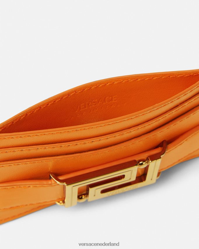 Versace Greca godin kaarthouder vrouwen oranje accessoires J2T4F4557