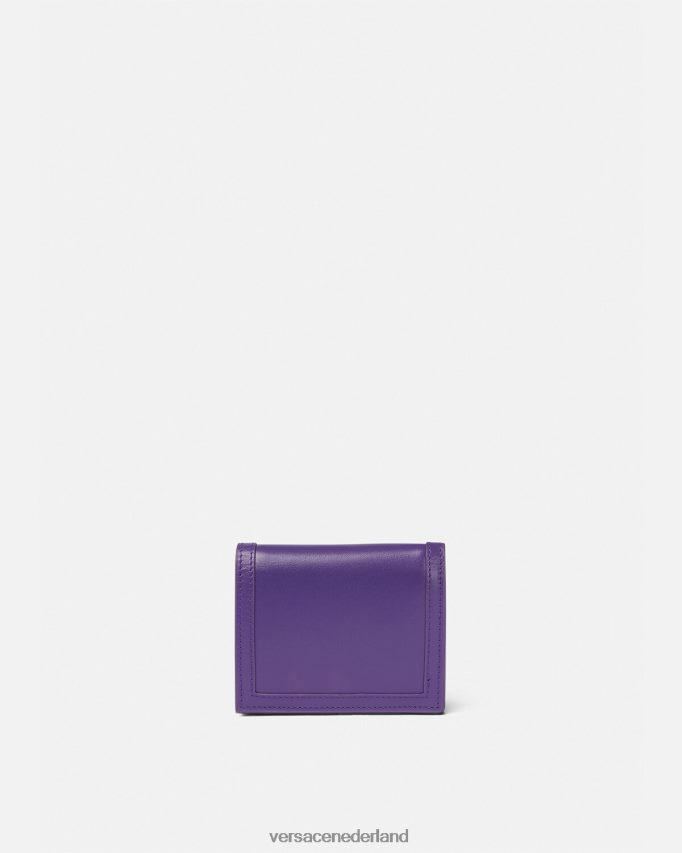 Versace Greca godin tweevoudige portemonnee vrouwen paars accessoires J2T4F4578