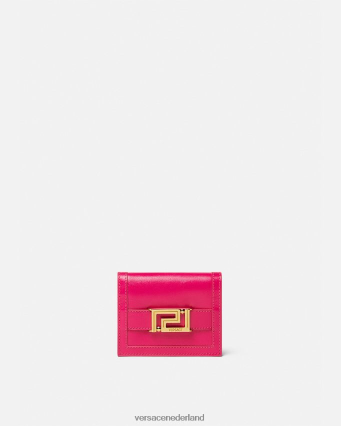Versace Greca godin tweevoudige portemonnee vrouwen roze accessoires J2T4F4560