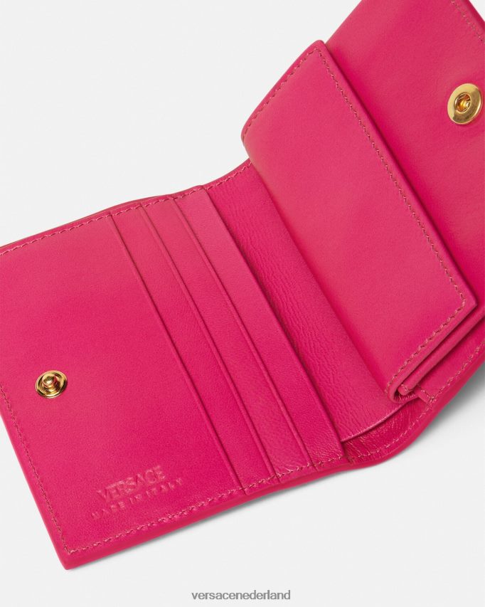 Versace Greca godin tweevoudige portemonnee vrouwen roze accessoires J2T4F4560