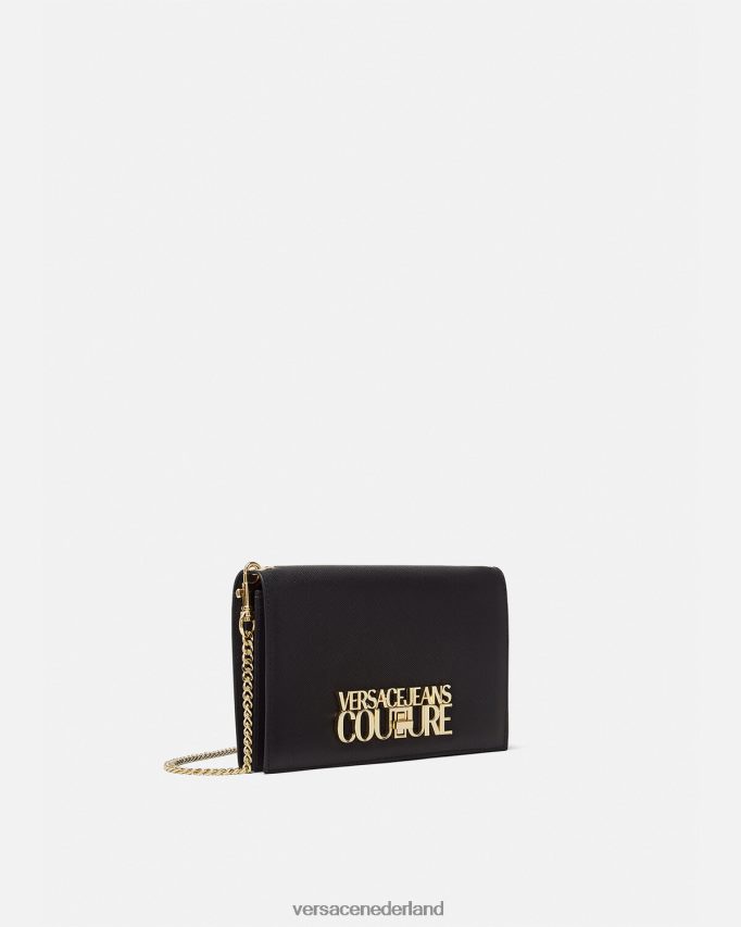 Versace Portemonnee met logoketting vrouwen zwart accessoires J2T4F42322