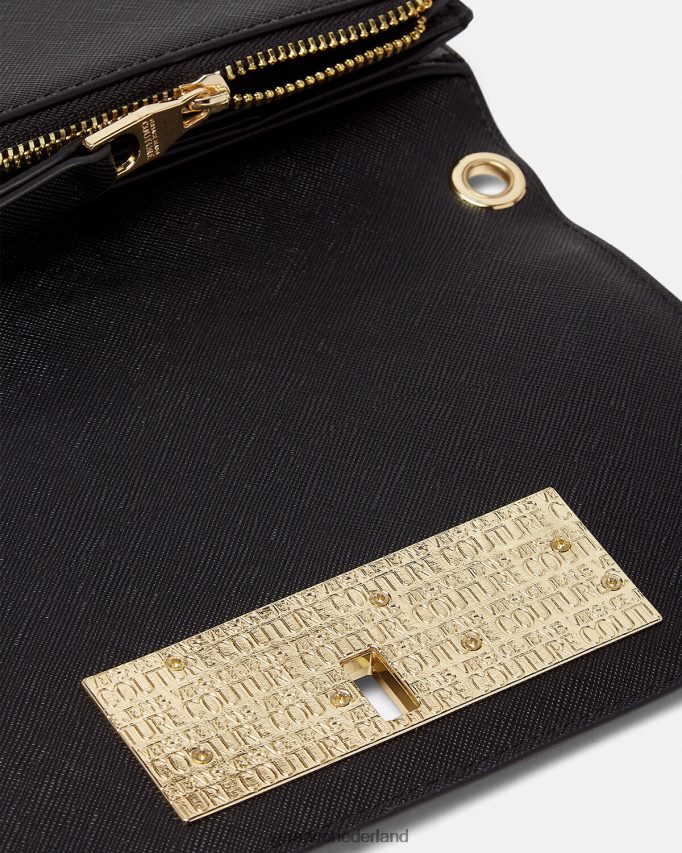 Versace Portemonnee met logoketting vrouwen zwart accessoires J2T4F42322