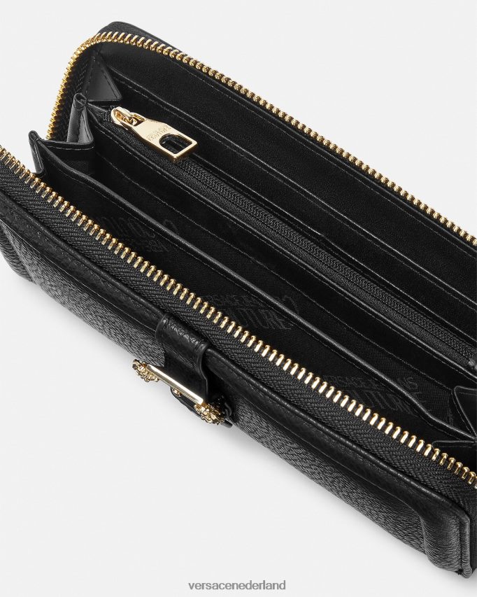 Versace couture1 continentale portemonnee vrouwen zwart accessoires J2T4F42320