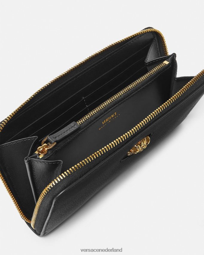 Versace la medusa continentale portemonnee vrouwen zwart accessoires J2T4F4573