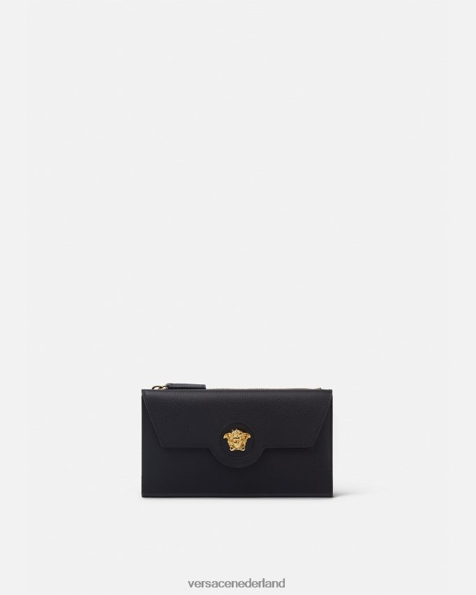 Versace la medusa lange portemonnee vrouwen zwart accessoires J2T4F4574