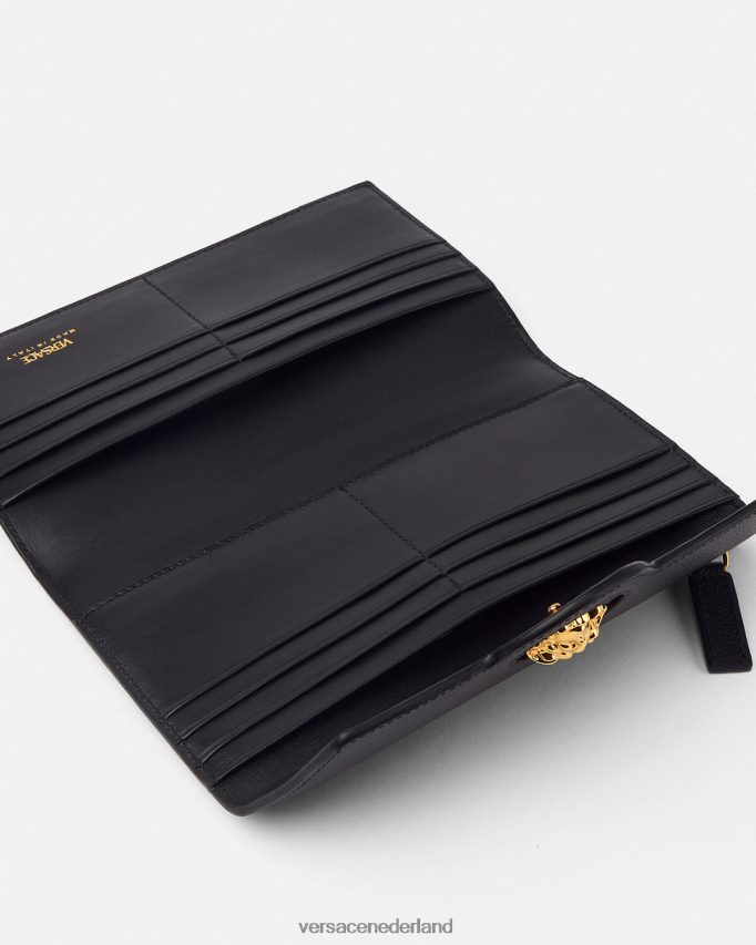 Versace la medusa lange portemonnee vrouwen zwart accessoires J2T4F4574