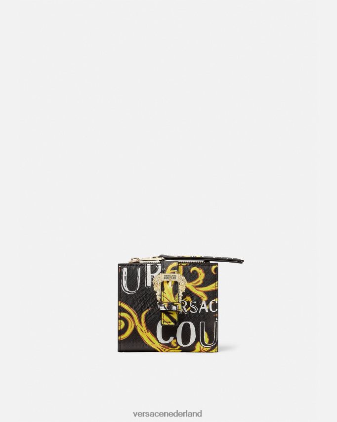 Versace logo couture1 portemonnee vrouwen zwart goud accessoires J2T4F42343