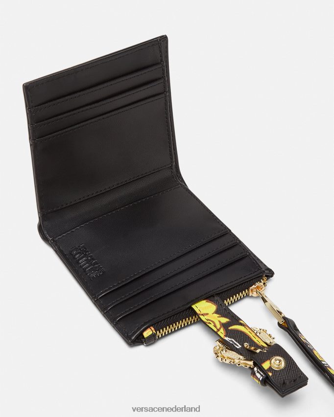 Versace logo couture1 portemonnee vrouwen zwart goud accessoires J2T4F42343