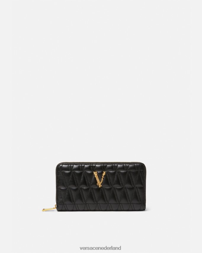 Versace virtuele continentale portemonnee vrouwen zwart accessoires J2T4F4576