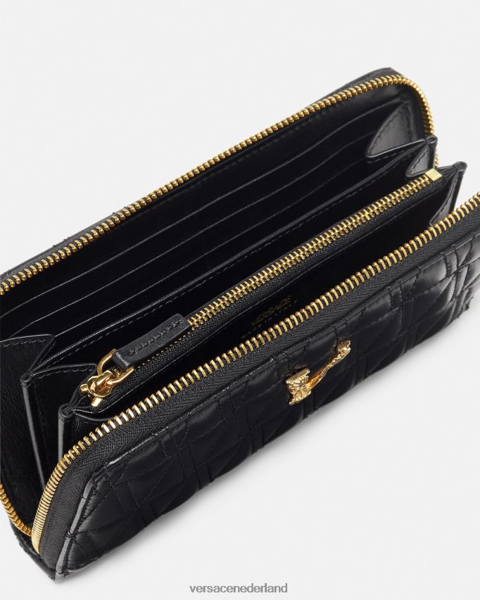 Versace virtuele continentale portemonnee vrouwen zwart accessoires J2T4F4576