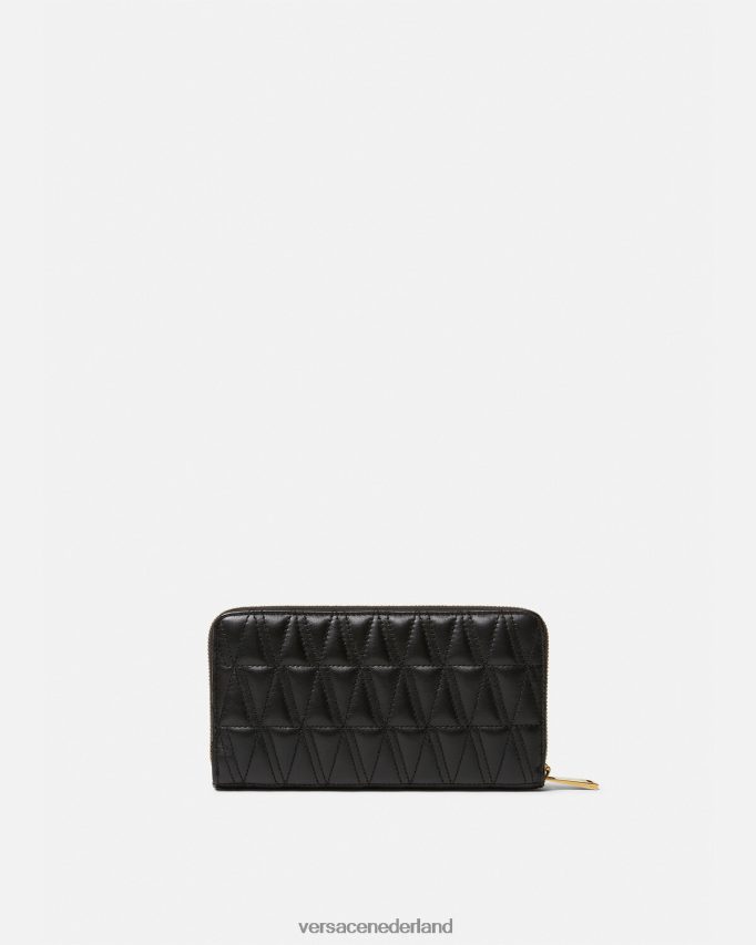 Versace virtuele continentale portemonnee vrouwen zwart accessoires J2T4F4576