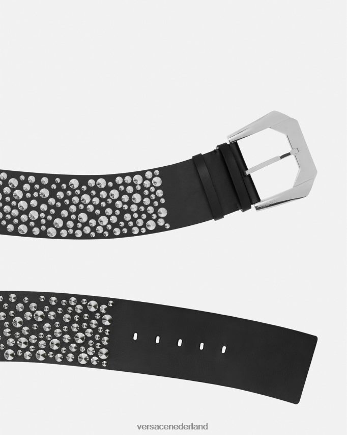 Versace Medusa Heritage brede riem met spijkers vrouwen zwart accessoires J2T4F4548