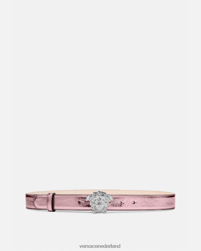 Versace la medusa metallic leren riem vrouwen roze accessoires J2T4F4520