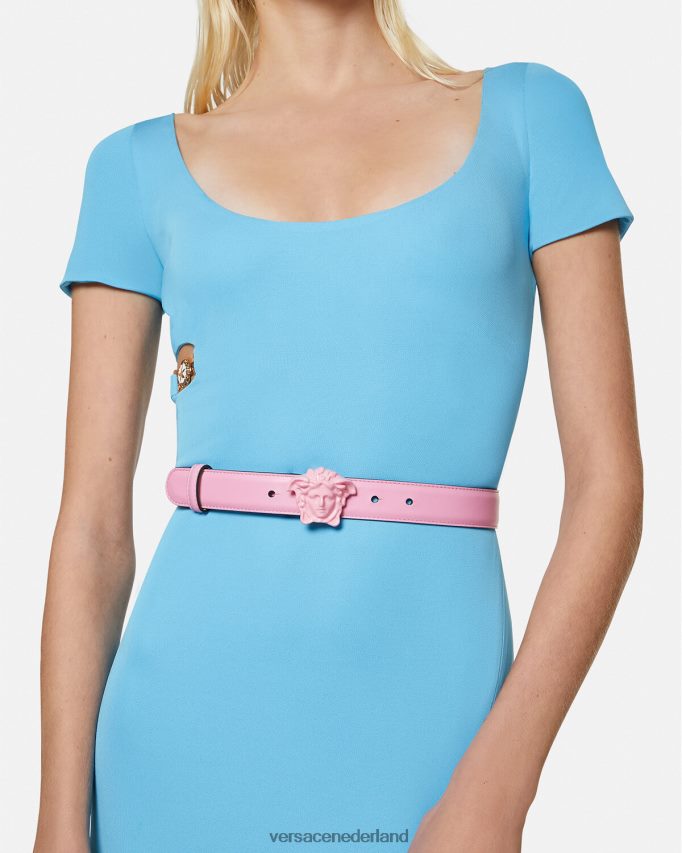 Versace leren riem van la medusa vrouwen roze accessoires J2T4F4527