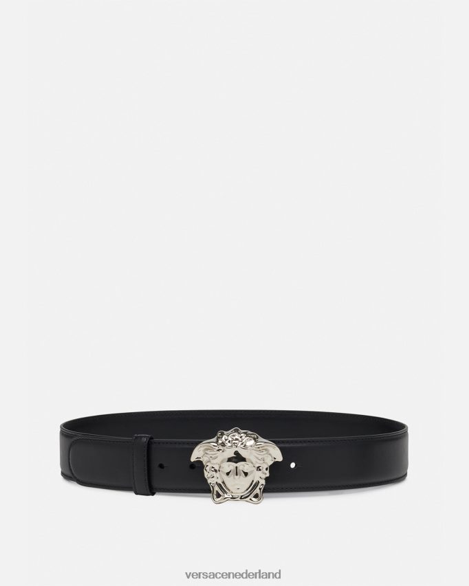 Versace leren riem van la medusa vrouwen zwart accessoires J2T4F4526