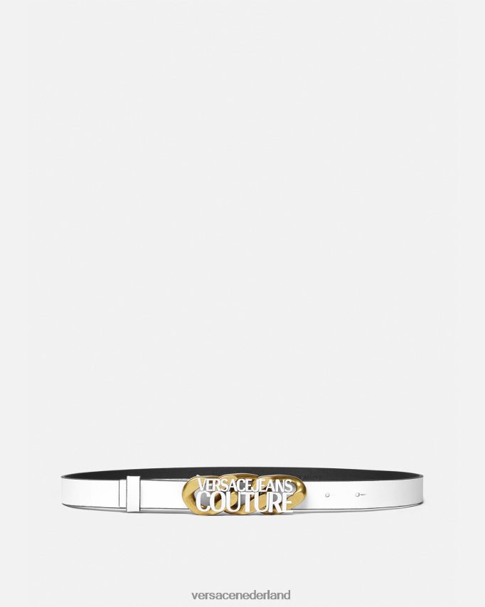 Versace riem met logoketting vrouwen wit accessoires J2T4F42329