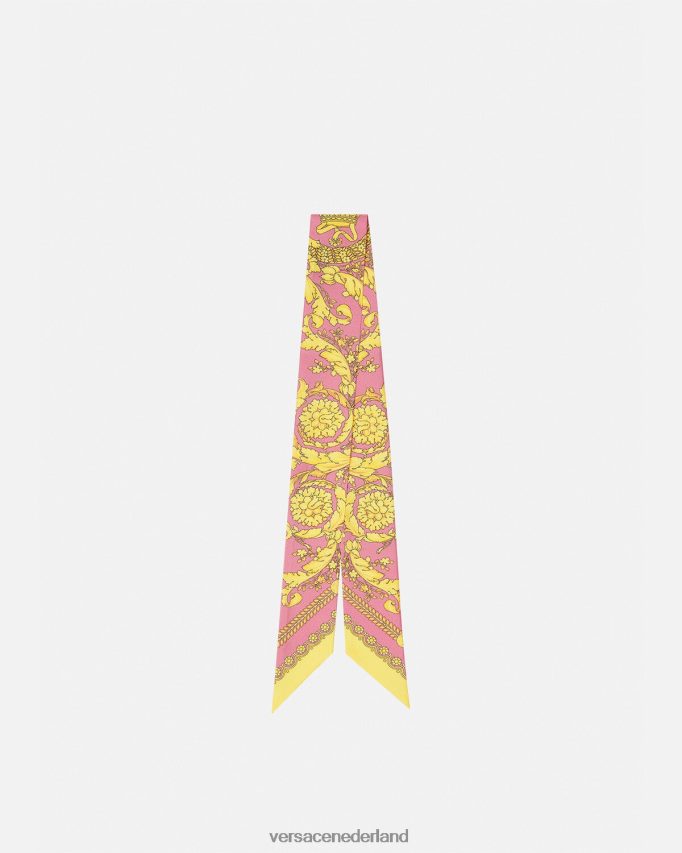 Versace barocco zijden sjaal stropdas vrouwen roze accessoires J2T4F4888