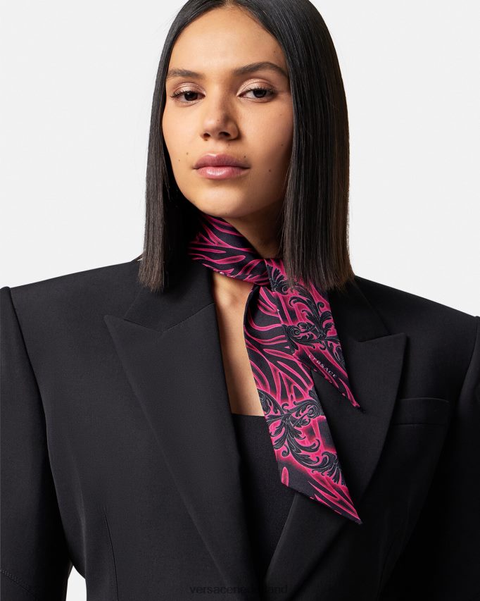 Versace orchidee barocco zijden sjaal stropdas vrouwen fuchsia & print accessoires J2T4F4922