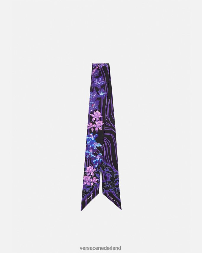 Versace orchidee barocco zijden sjaal stropdas vrouwen violet & afdrukken accessoires J2T4F4923
