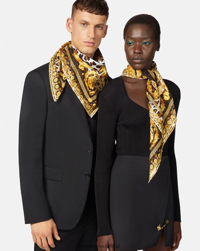Versace wilde barocco grote zijden sjaal vrouwen goud accessoires J2T4F4917