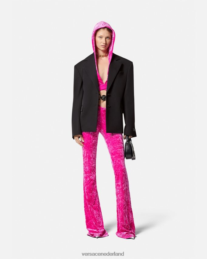 Versace Blazer met enkele rij knopen vrouwen zwart kleding J2T4F4112