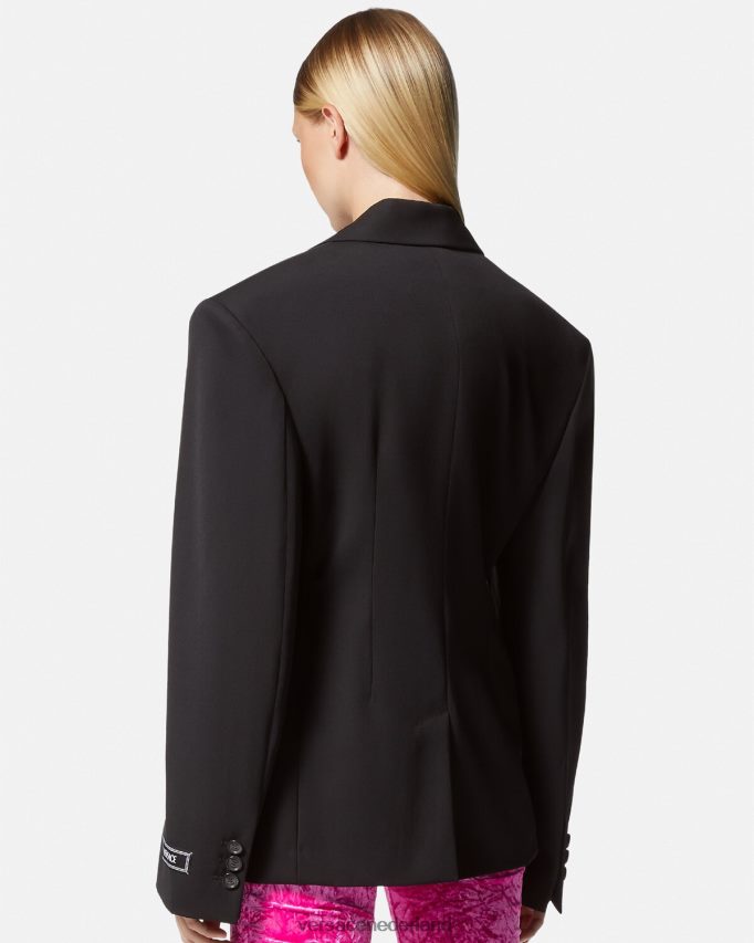 Versace Blazer met enkele rij knopen vrouwen zwart kleding J2T4F4112