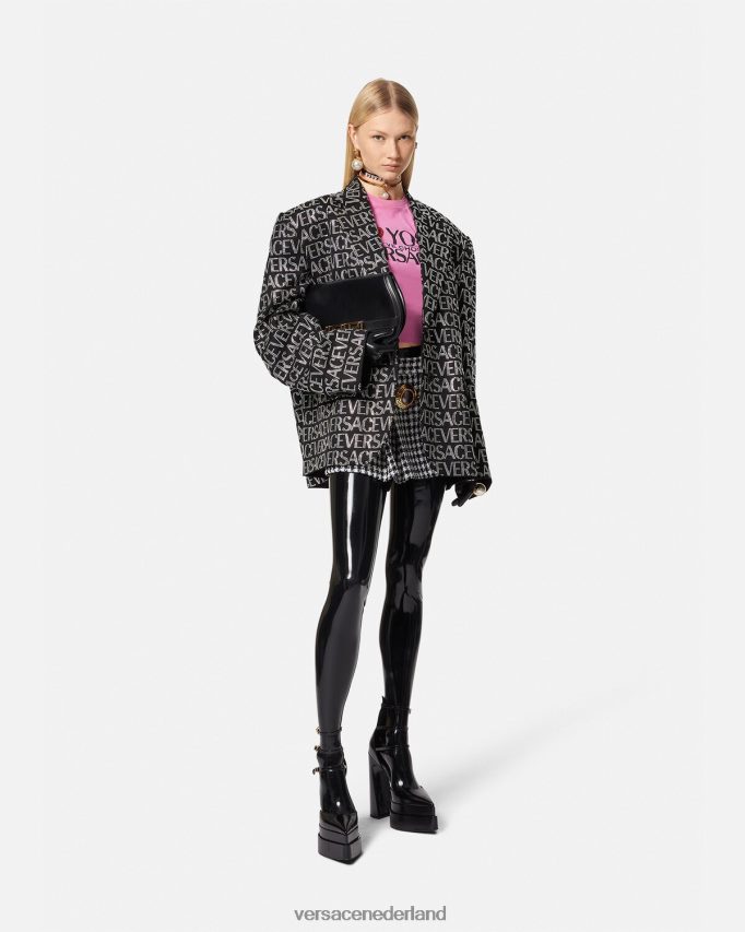 Versace Blazer met kristallen all-over vrouwen één kleur kleding J2T4F4115
