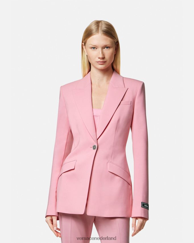 Versace Medusa blazer met enkele rij knopen vrouwen één kleur kleding J2T4F4108