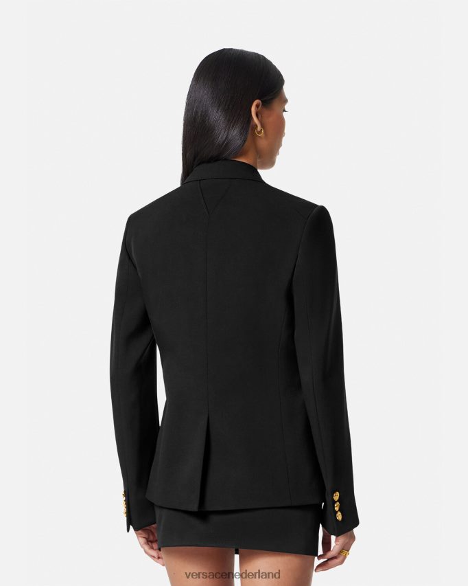 Versace Medusa blazer met enkele rij knopen vrouwen zwart kleding J2T4F4107