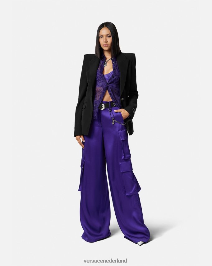 Versace Medusa blazer met enkele rij knopen vrouwen zwart kleding J2T4F4110