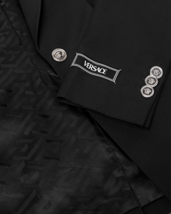 Versace Medusa blazer met enkele rij knopen vrouwen zwart kleding J2T4F4110