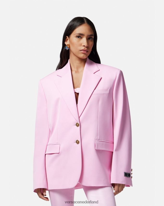Versace Oversized blazer van Medusa vrouwen roze kleding J2T4F4105