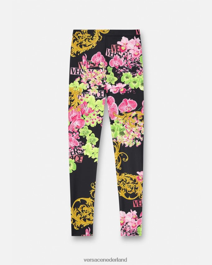 Versace Medusa orchidee legging vrouwen zwart en afdrukken kleding J2T4F4221