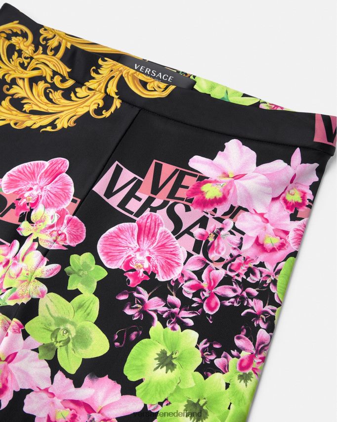 Versace Medusa orchidee legging vrouwen zwart en afdrukken kleding J2T4F4221