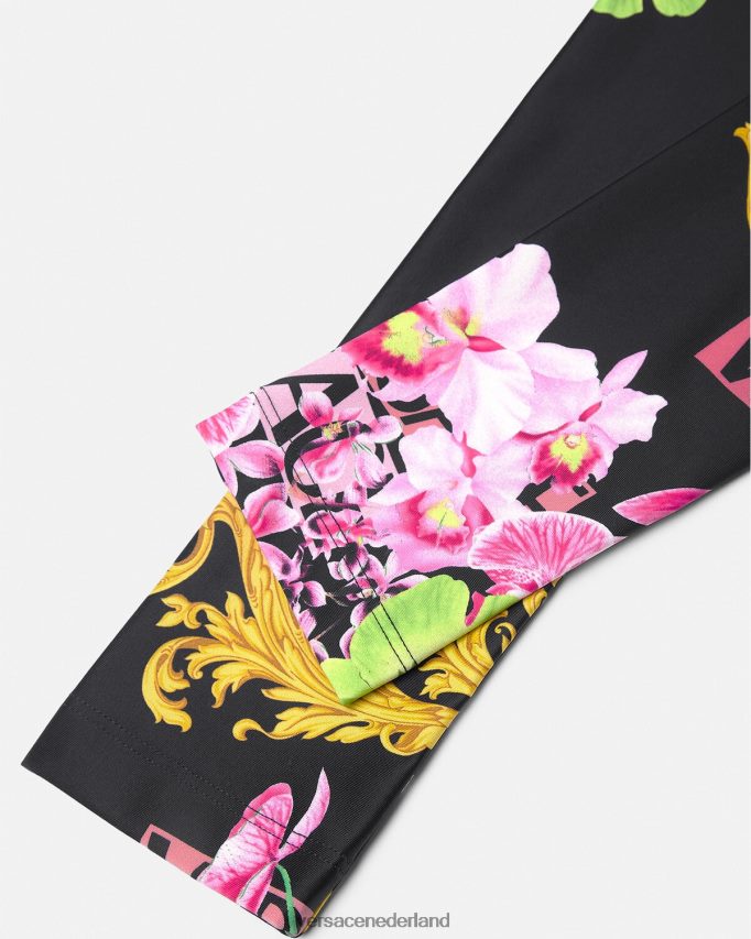 Versace Medusa orchidee legging vrouwen zwart en afdrukken kleding J2T4F4221