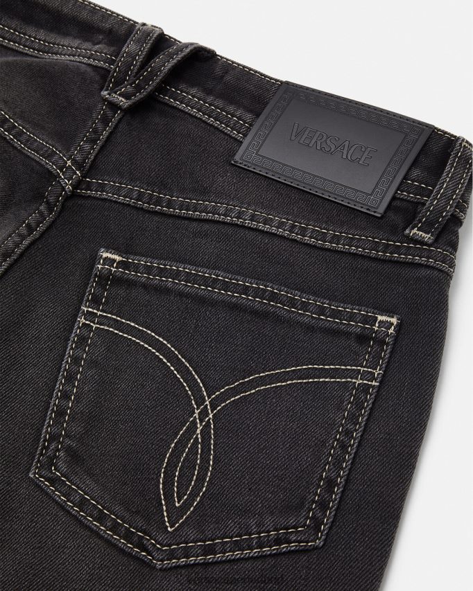 Versace all-over jeans van kristal vrouwen zwart kleding J2T4F4213