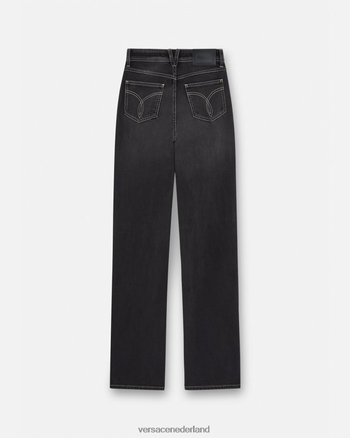 Versace all-over jeans van kristal vrouwen zwart kleding J2T4F4213