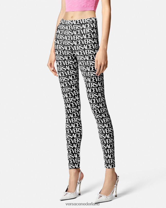 Versace all-over legging vrouwen zwart en afdrukken kleding J2T4F4211
