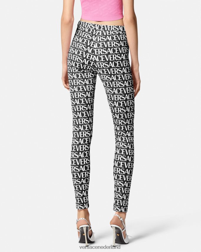 Versace all-over legging vrouwen zwart en afdrukken kleding J2T4F4211