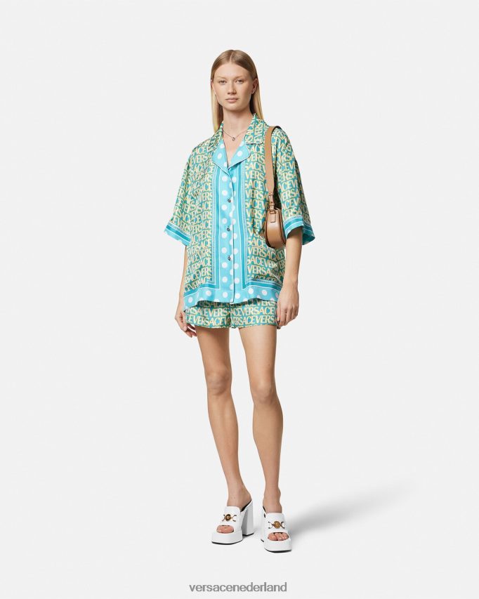 Versace allover zijden shorts vrouwen afdrukken kleding J2T4F4191