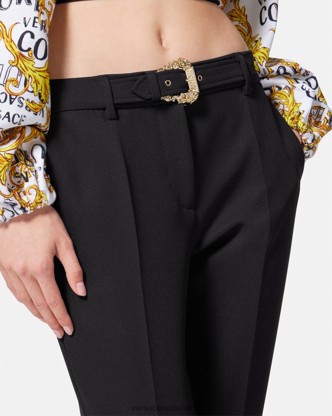 Versace barokke broek met gesp vrouwen zwart kleding J2T4F42150
