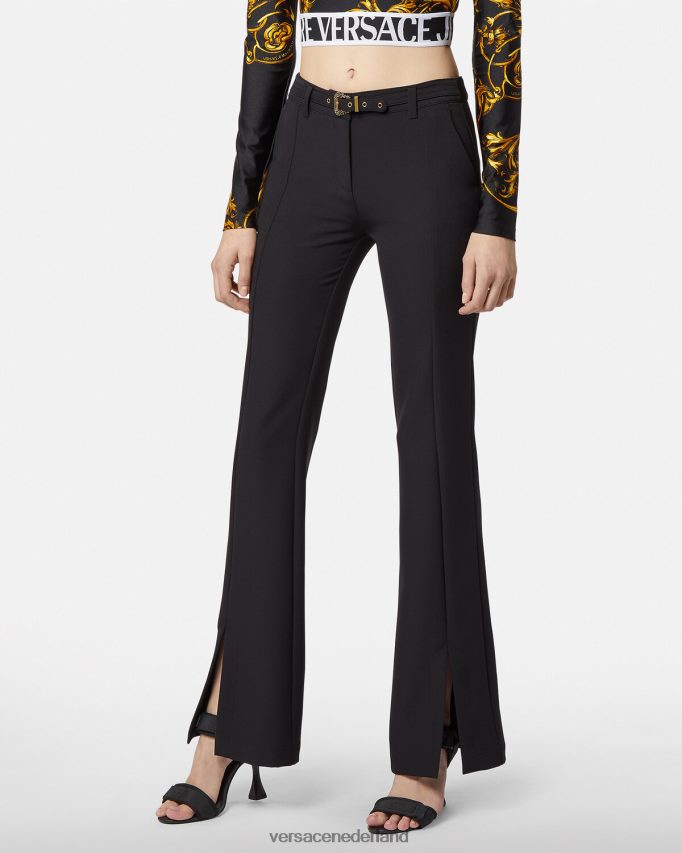 Versace barokke couture1 broek met gesp vrouwen zwart kleding J2T4F42247