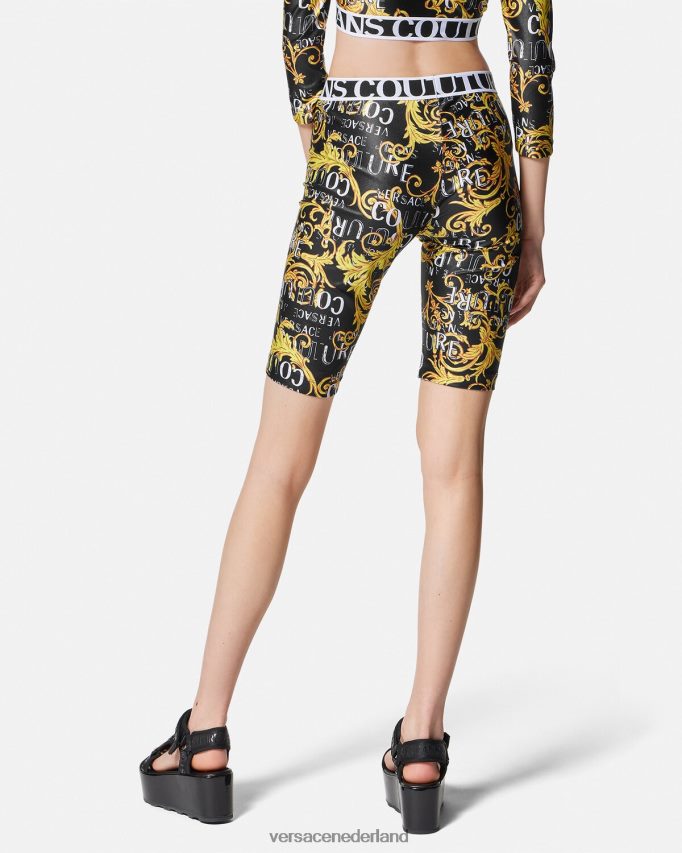 Versace couture fietsbroek met logo vrouwen één kleur kleding J2T4F42239
