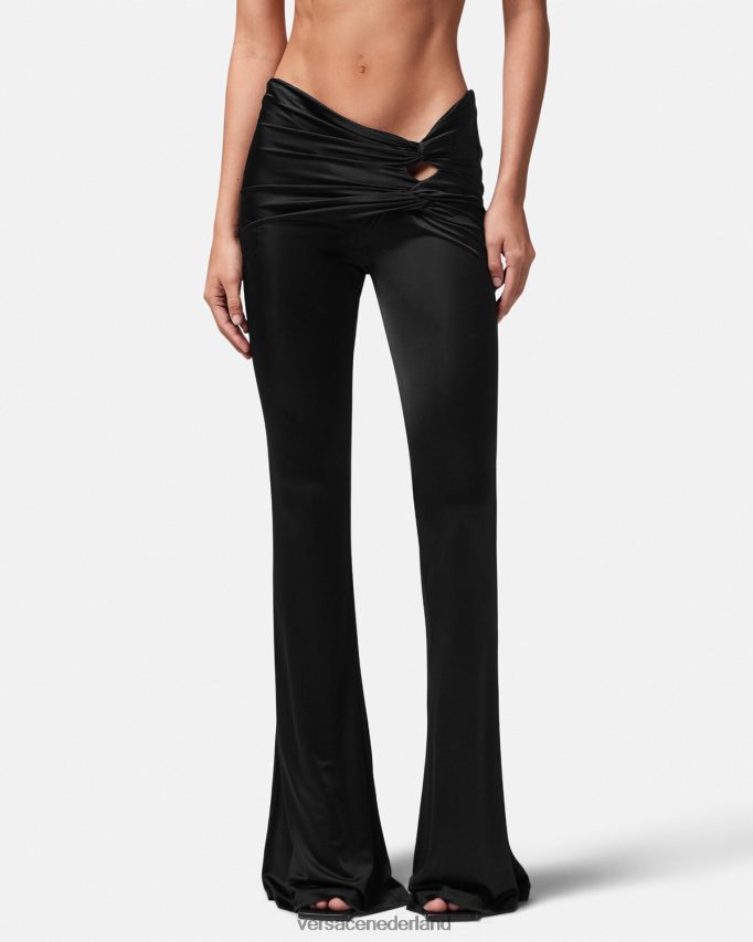 Versace geknoopte uitlopende broek vrouwen één kleur kleding J2T4F4190