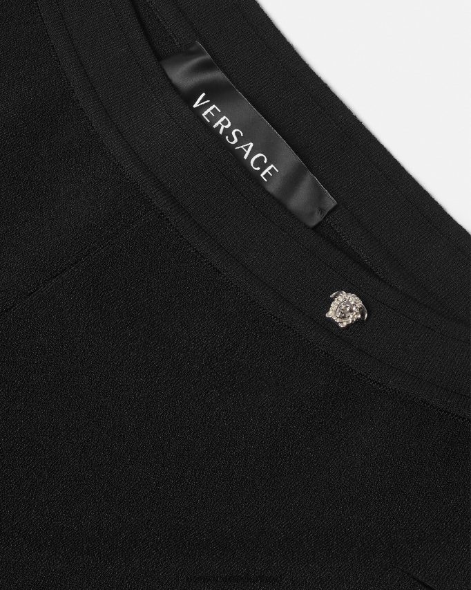 Versace gesneden gebreide uitlopende broek vrouwen zwart kleding J2T4F4208